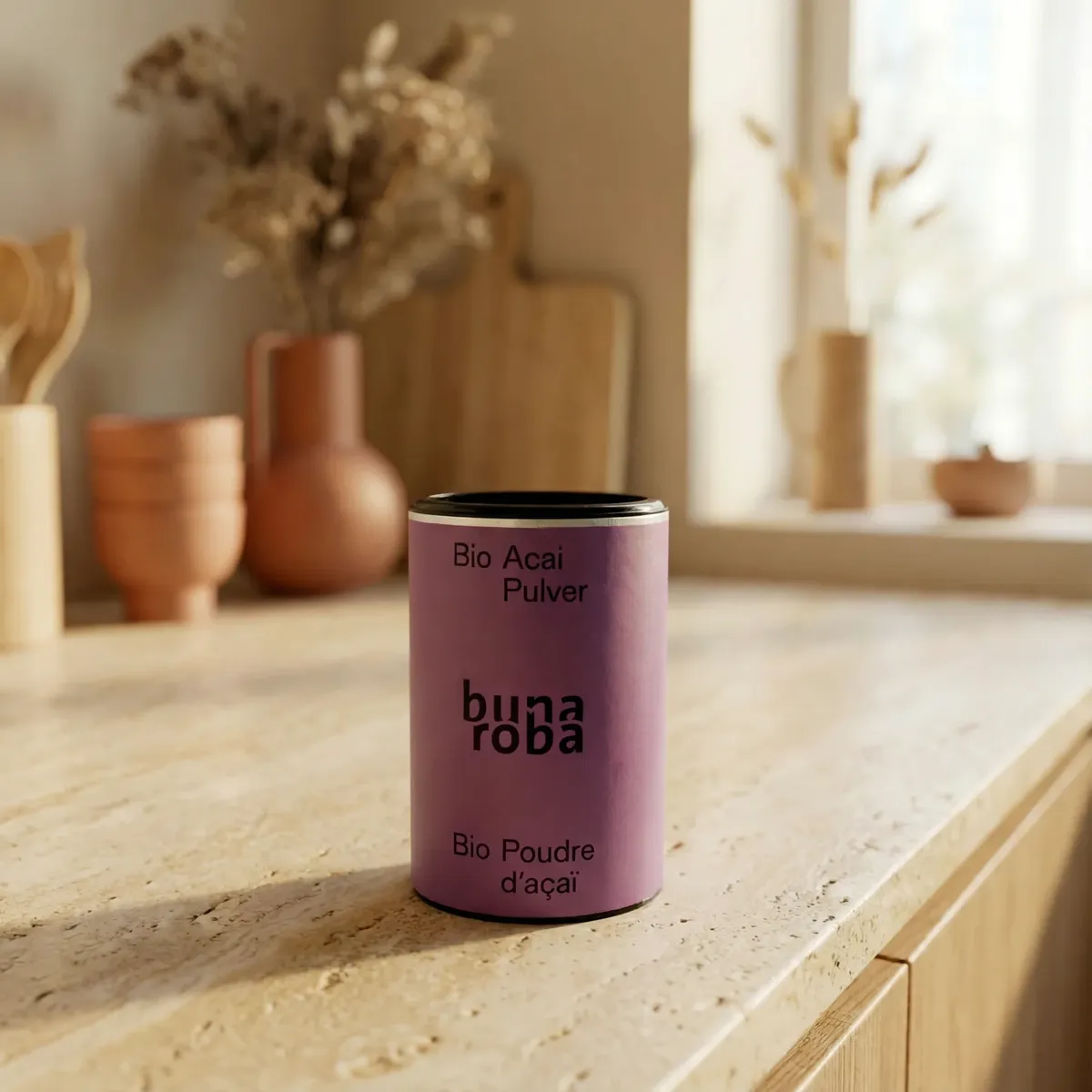 Açaí bio Bunaroba sur assiette en céramique