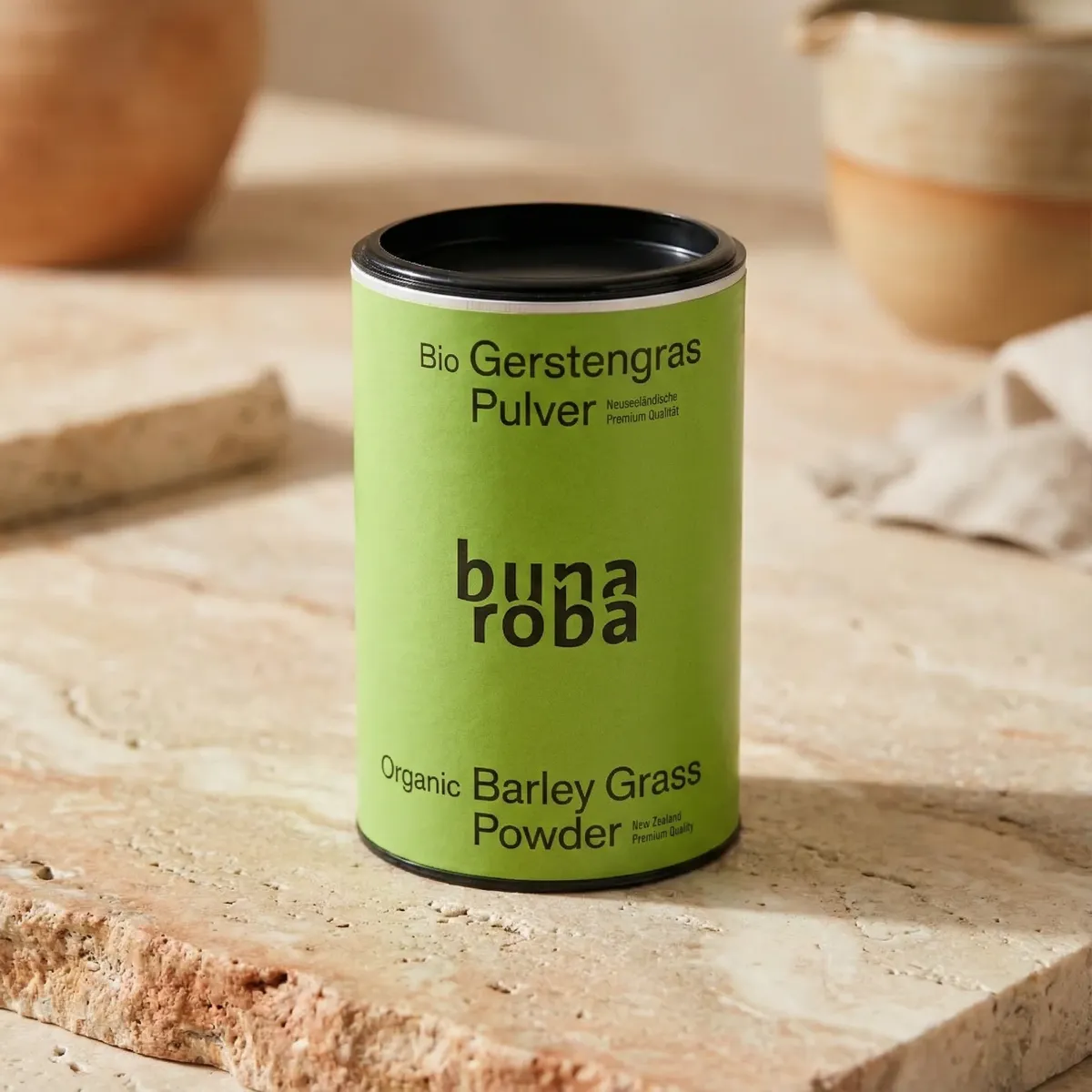 Herbe d'orge bio Bunaroba sur bois