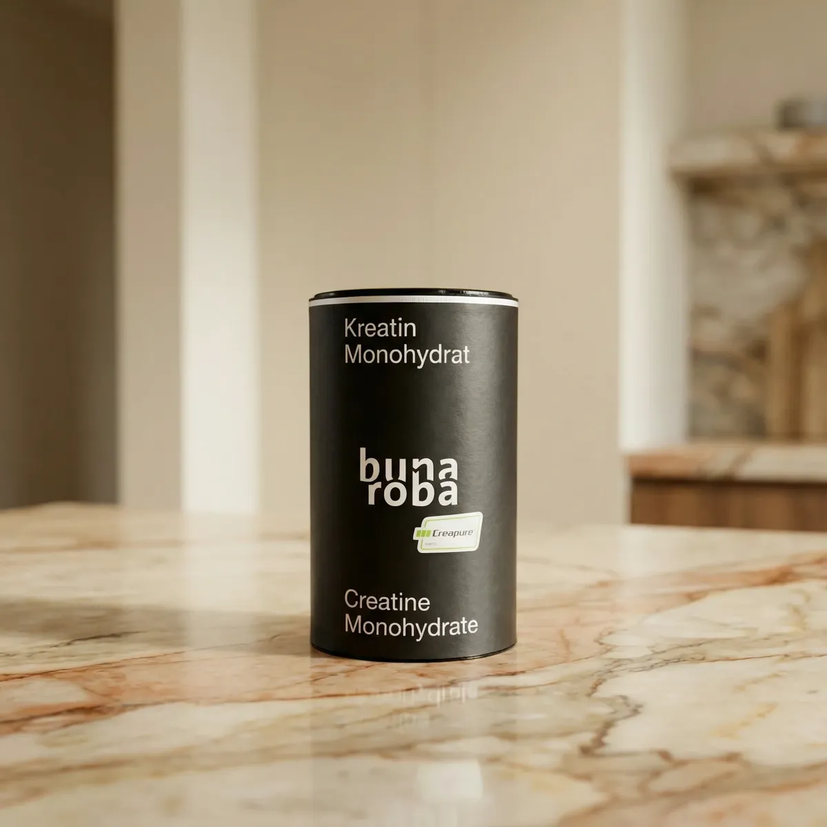 Bunaroba Kreatin Creapure auf Holzuntergrund